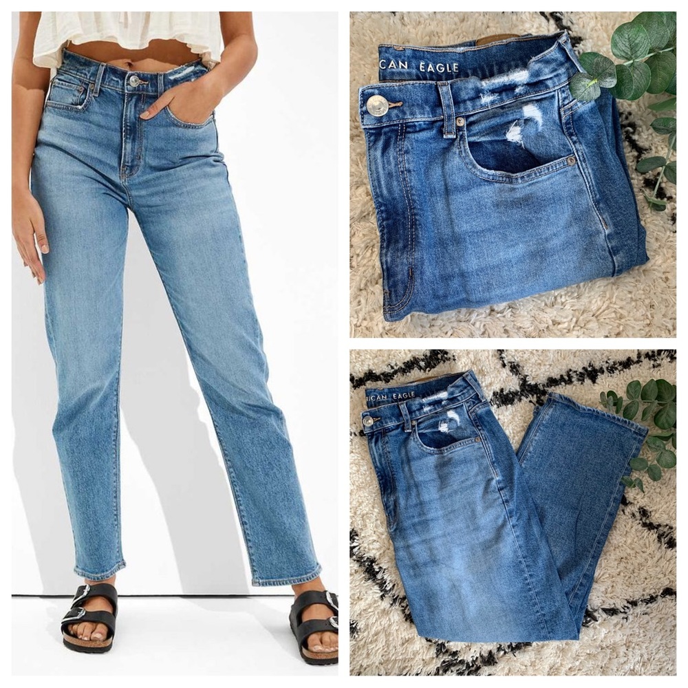 American Eagle • Highest Rise 90's Boyfriend Jeans • Medium Wash • Size 12 Short